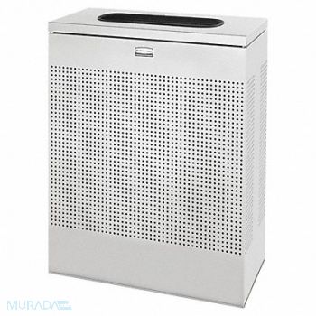 RUBBERMAID COMMERCIAL PRODUCTS Trash Can Rectangular 22-1/2 gal Silver, 2KDT1