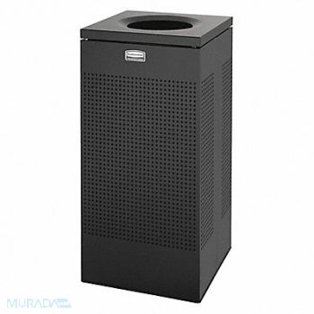 RUBBERMAID COMMERCIAL PRODUCTS Trash Can Square 24 gal Black, 2KDT2