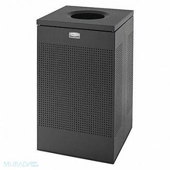 RUBBERMAID COMMERCIAL PRODUCTS Trash Can Square 20 gal Black, 2KDT3