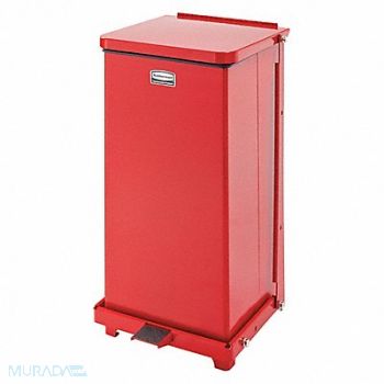 RUBBERMAID COMMERCIAL PRODUCTS STEP CAN DEFENDERS SQ 25L/6.5G RED, 2KDU9