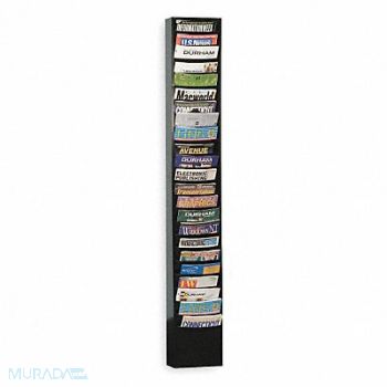GRAINGER APPROVED Literature Rack Black 20 Compartments, 9F134