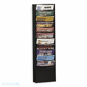 GRAINGER APPROVED Literature Rack Black 11 Compartments, 8RPN2