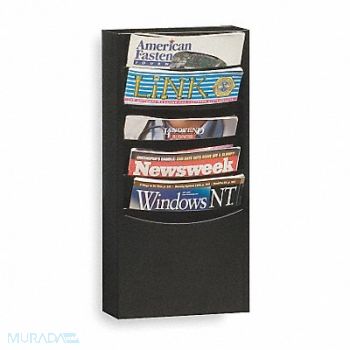 DURHAM MFG Literature Rack Compartment 5 Blk, 2KEF8