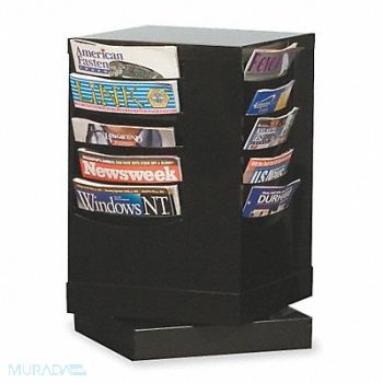 DURHAM MFG Magazine Display 20 Compartments Black, 2KEF9