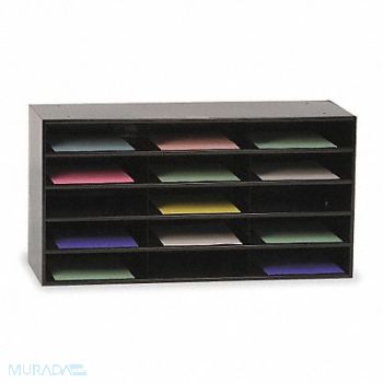 DURHAM MFG Literature Rack Compartment 15 Blk, 2KEG3