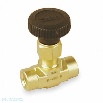 PARKER Needle Valve Straight Brass 1/4 in FNPT, 2KLC7