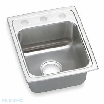 Elkay Bar Sink Square 12inx12inx7-1/2in, 2KLF8