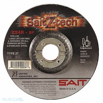 UNITED ABRASIVES-SAIT Depressed Center Wheel T27 7x1/8x7/8 ZA, 2KMK2
