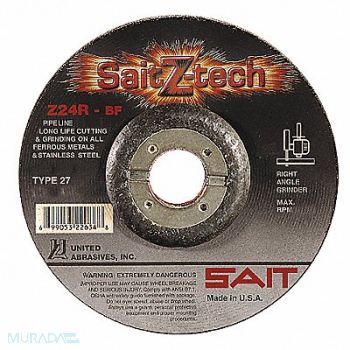 UNITED ABRASIVES-SAIT Depressed Center Wheel T27 9x1/8x7/8 ZA, 2KMK3
