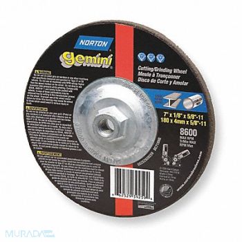 NORTON Wheel T27 7 x 3/32 x 5/8-11, 33N341