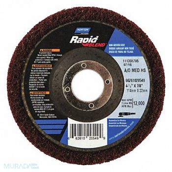 NORTON Non-Woven Dep Center Disc 4 1/2 in Dia, 2KNE1