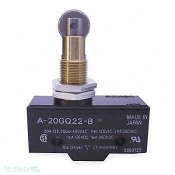 OMRON Snap Swch 20A SPDT Panel Mt Roller Plngr, 2KRJ8