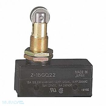 OMRON Snap Swch 15A SPDT Panel Mt Roller Plngr, 2KRL9