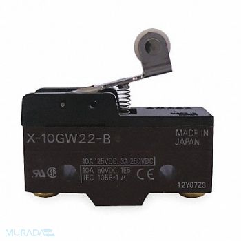 OMRON Swch 10A SPDT Shrt Hinge Roller Lever, 2KRP8