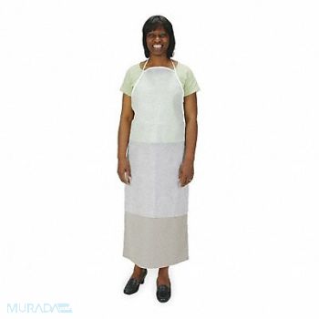 CONDOR Bib Apron Univ White Polypropylene PK100, 2KTT8