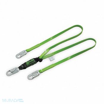 HONEYWELL MILLER Shock-Absorbing Lanyard Green, 2KUC4