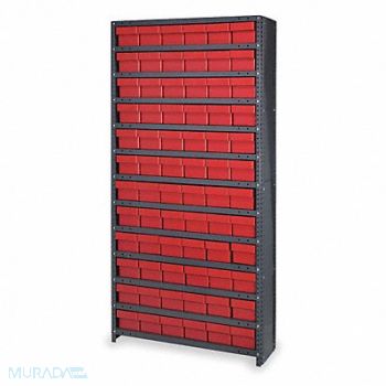 QUANTUM STORAGE SYSTEMS Enclosed Bin Shlvng 24x75x36in Red, 2KWF4