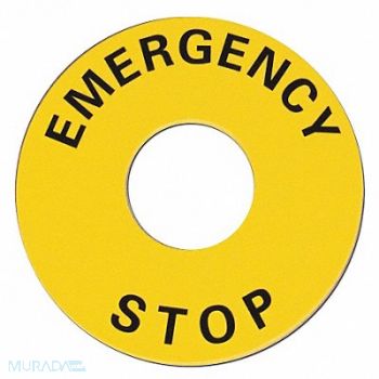 OMRON STI Legend Plate Emergency Stop Black/Yellow, 2LCC3