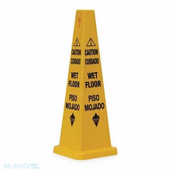 TOUGH GUY Safety Cone Yellow Polypropylene 36 in H, 2LEC6