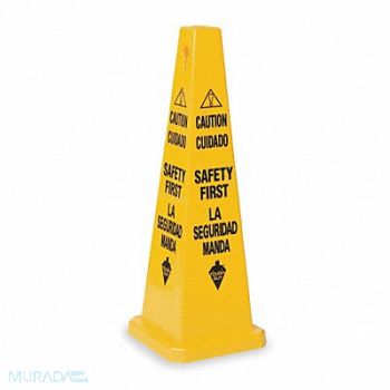 TOUGH GUY Safety Cone Yellow Polypropylene 36 in H, 2LEC7