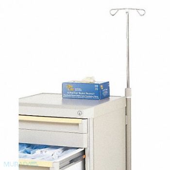 METRO IV Pole 45 in H Chrome 2 Hooks, 6EJH7