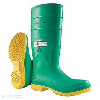 DUNLOP D0328 Rubber Boot Men s 8 Knee Green PR, 2LME5
