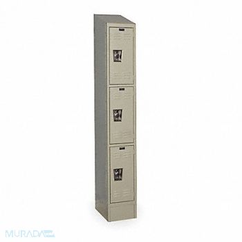 HALLOWELL D4824 Wrdrb Lockr Lvrd 1 Wide 3 Tier Tan, 2LYZ8