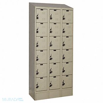 HALLOWELL D4832 Box Lockr Lvred 3 Wide 6 Tier Tan, 2LZA6