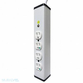 WIREMOLD Outlet Strip 4 Outlet 15A 13-1/4 L Wht, 3RAN5