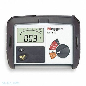MEGGER Megohmmeter 1000V DC LCD, 2MY17