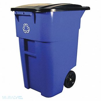 RUBBERMAID COMMERCIAL PRODUCTS Mobile Recycling Container Blue 50 gal., 2MY42
