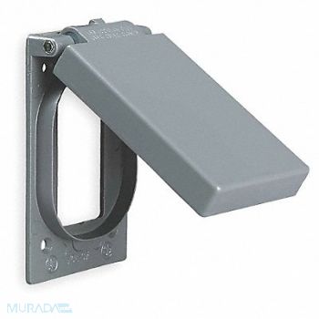 HUBBELL KILLARK Weatherproof Cover Vertical Aluminum, 2NA16