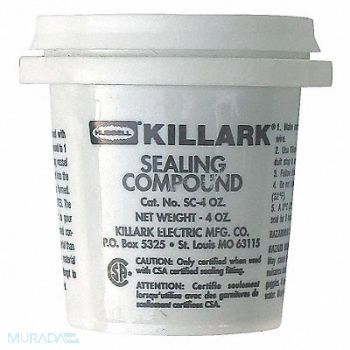 HUBBELL KILLARK Sealant Plastic Pail Container Size 4oz, 2NE37