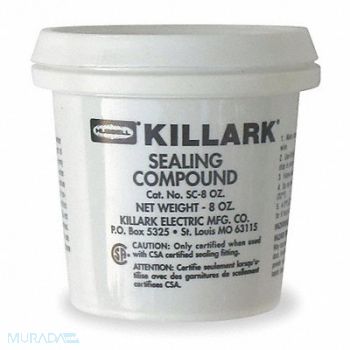 HUBBELL KILLARK Sealant Plastic Pail Container Size 8oz, 2NE38