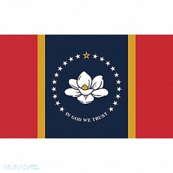 NYLGLO D3771 Mississippi Flag 4x6 Ft Nylon, 5JFK3