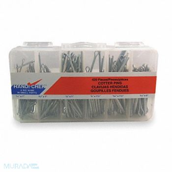 ITW BEE LEITZKE Cotter Pin Asst Extend Prong Zinc 420 PC, 2NRY4