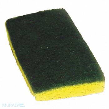 TOUGH GUY Scrubber Sponge 6 in L Green/Yellow PK20, 2NTH3