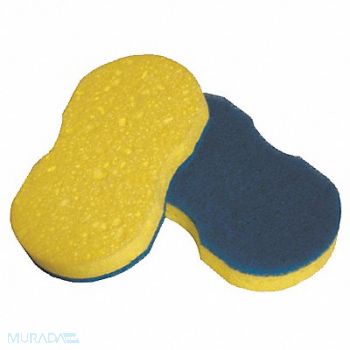 TOUGH GUY Scrubber Sponge 6 in L Blue/Yellow PK20, 2NTJ2