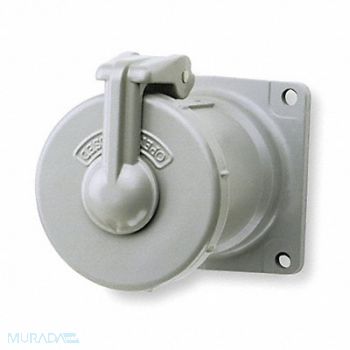 HUBBELL Pn Slv Rec Gray 100 A 4Pl Three, 2NVT8