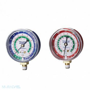 YELLOW JACKET Gauge 2-1/2 In Dia High Side Red 500 psi, 2NXD8