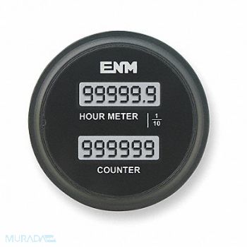 ENM Hour Meter/Counter LCD 6Digit 8-32 VDC, 2PAX8