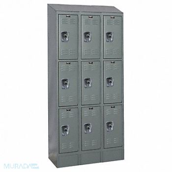 HALLOWELL D4825 Wardrobe Locker Lvrd 3 Wide 3 Tier Gray, 2PFP5