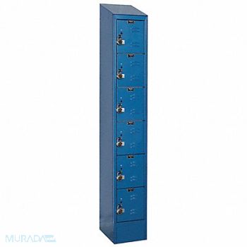 HALLOWELL D4831 Box Lockr Lvred 1 Wide 6 Tier Blue, 2PFU7