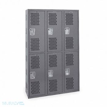 HALLOWELL Lckr 2x3Lckr Drk Gry 72 x36 x12 Assm, 2PGY9