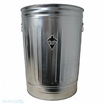 TOUGH GUY Utility Container 31 gal Silver, 2PYW6