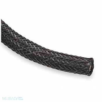 TECHFLEX Braided Sleeving 2.000 in 5 ft Black, 2RMA8