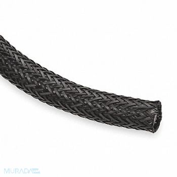 TECHFLEX Braided Sleeving 2.000 in 25 ft Black, 2RPD7