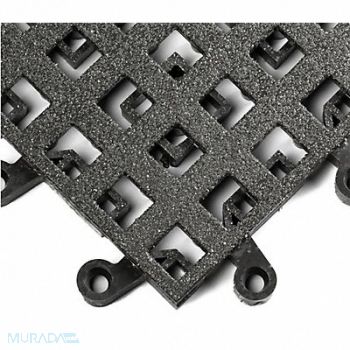 WEARWELL Interlock Drainage Mat Blck 18 x18 PK10, 2RPR8