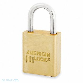 AMERICAN LOCK Keyed Padlock 3/4 in Rectangle Gold, 6DPY3