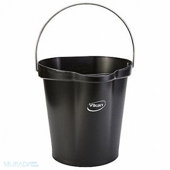 VIKAN F8439 Hygienic Bucket 3 1/4 gal Black, 2RVY8